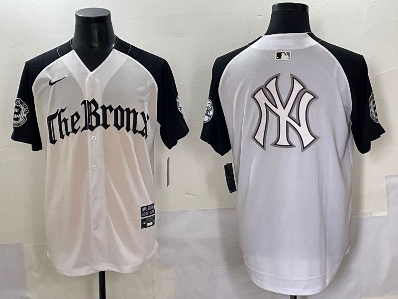 Men 2025 New York Yankees Blank White black Five generations Joint Name Nike MLB Jersey style 6236->new york yankees->MLB Jersey